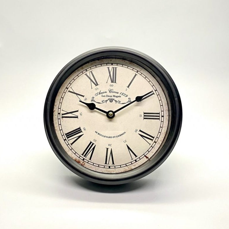 Classical Metal Wall/Tabletop Alarm Clock - Black