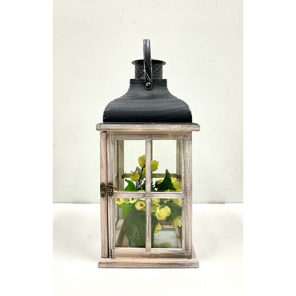 Classical Timber Candle Holder Lantern - Set of 2