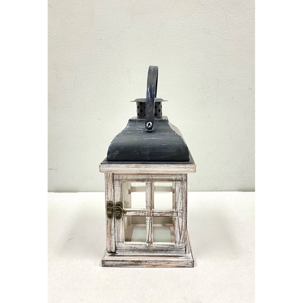Classical Timber Candle Holder Lantern - Set of 2