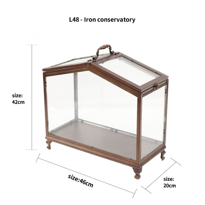 Cleo Metal Display Atrium Glasshouse - 42cms