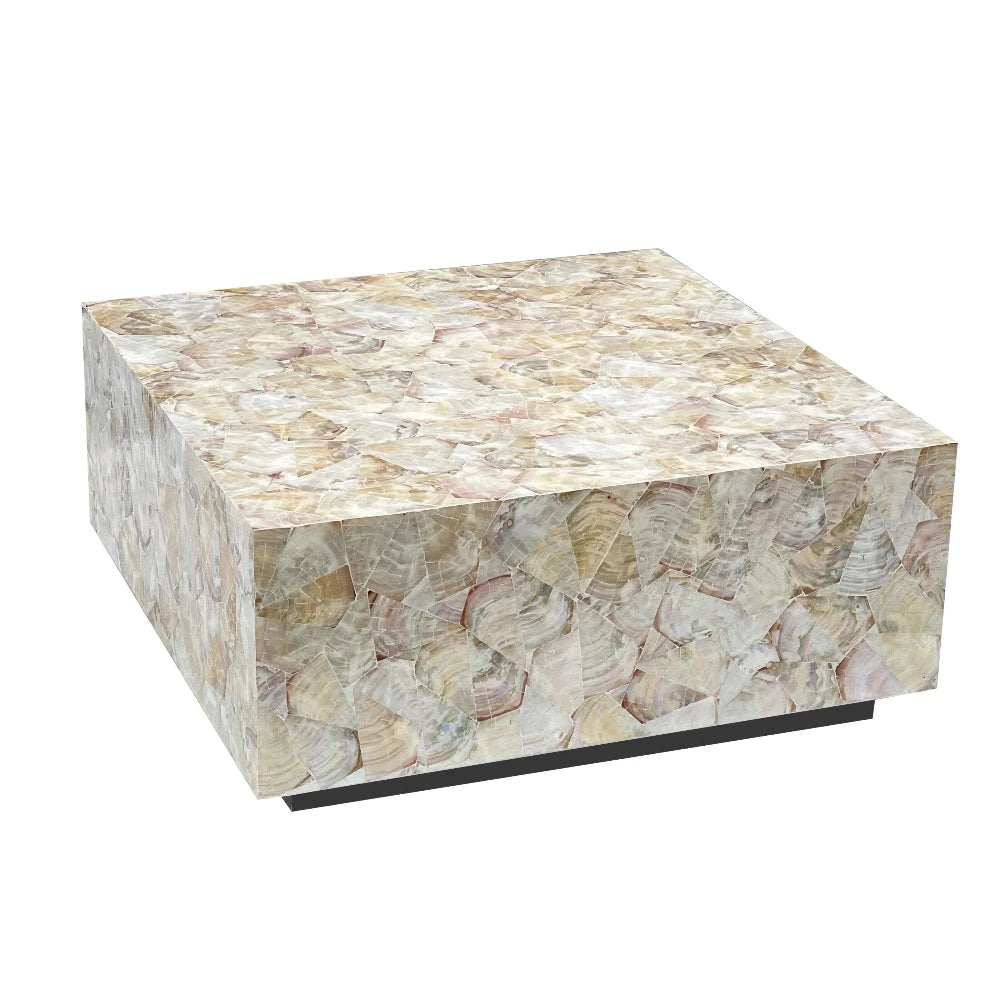 Cluster Handcrafted Pearl Mosaic Coffee Table