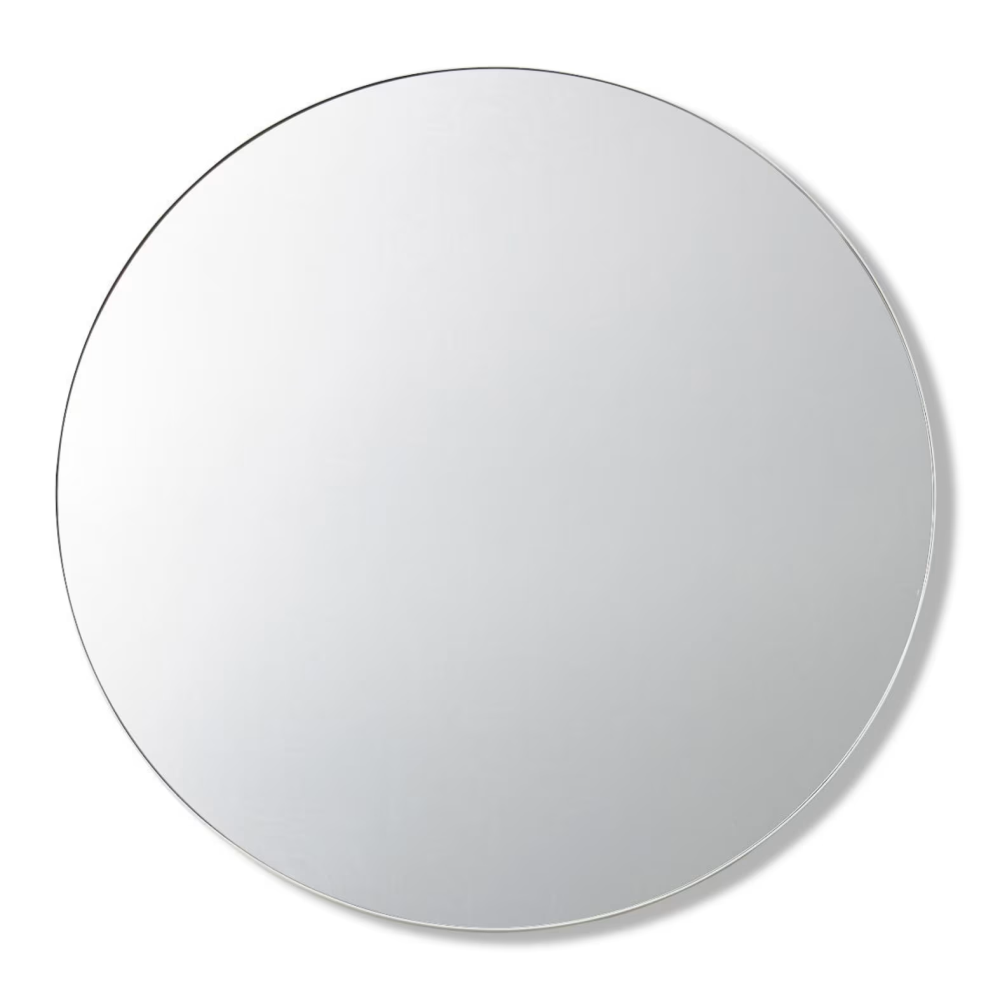 White Coco Sleek Round Wall Mirror 100cms