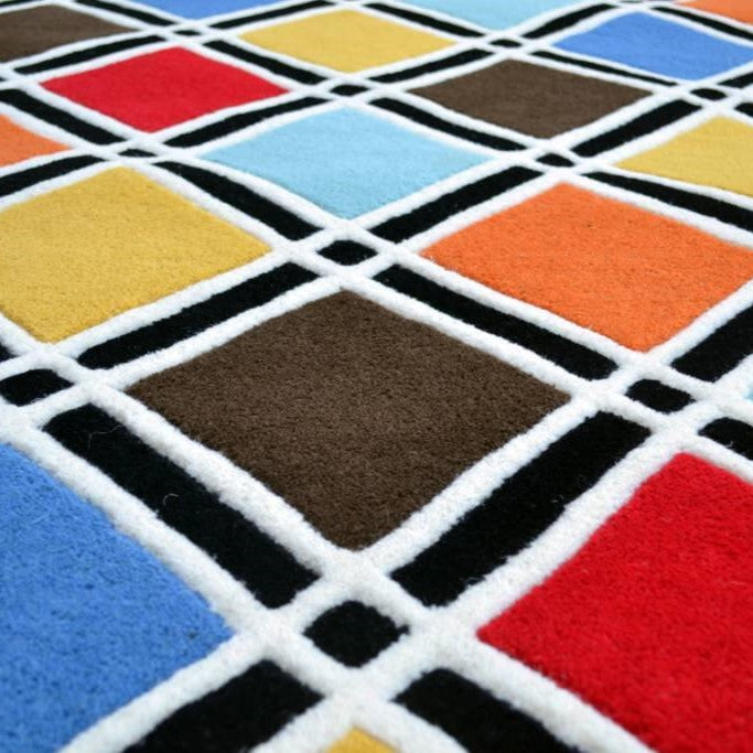 Color Blocks Handmade Woolen Rug