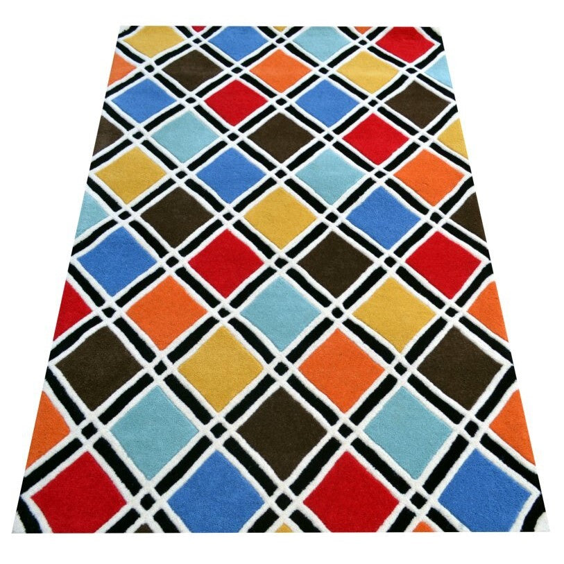 Color Blocks Handmade Woolen Rug