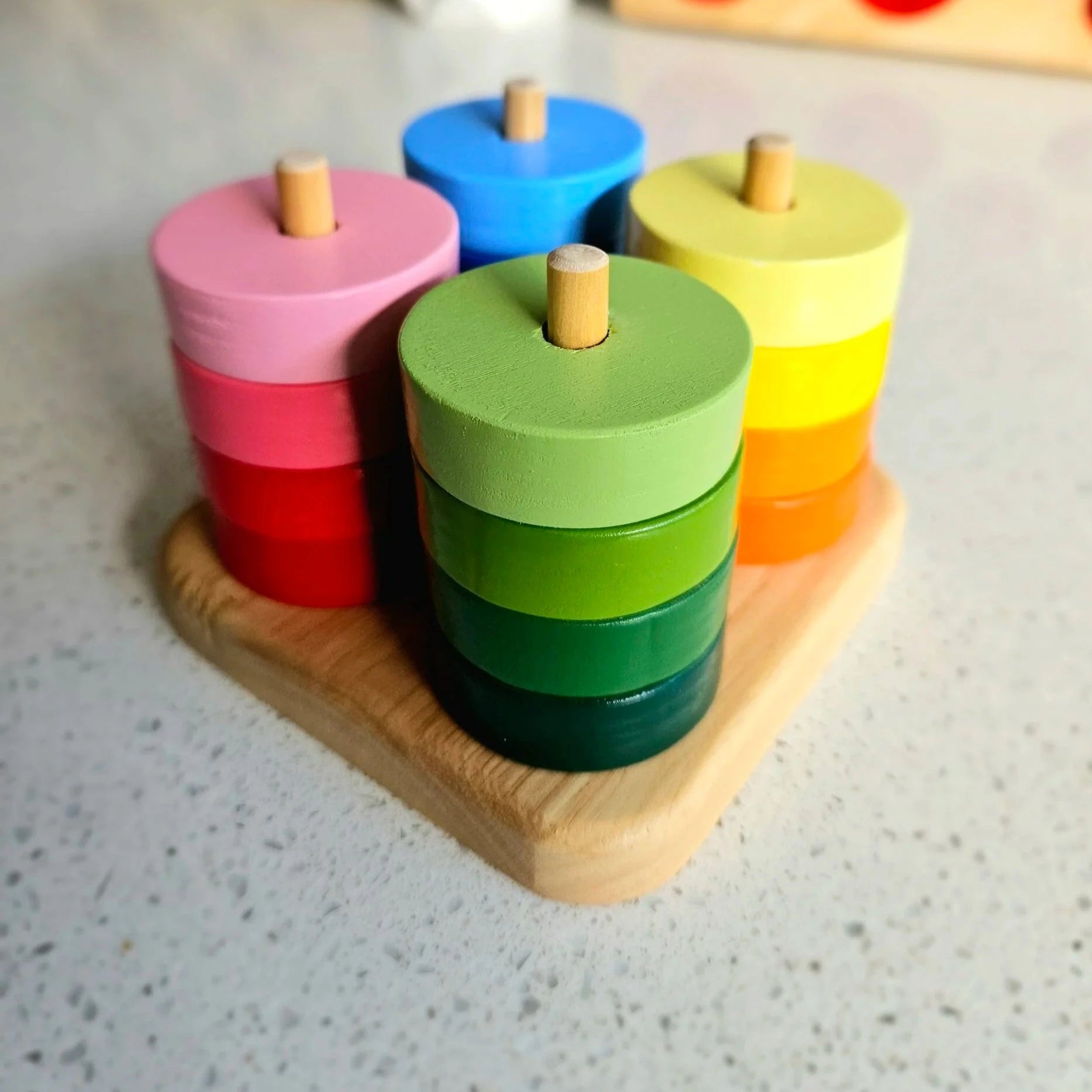 Colorful Montessori Stacking Discs