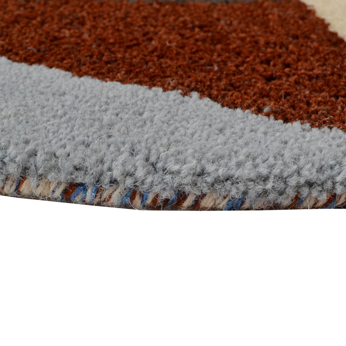 Colorful Triangles Handmade Woolen Rug - Round