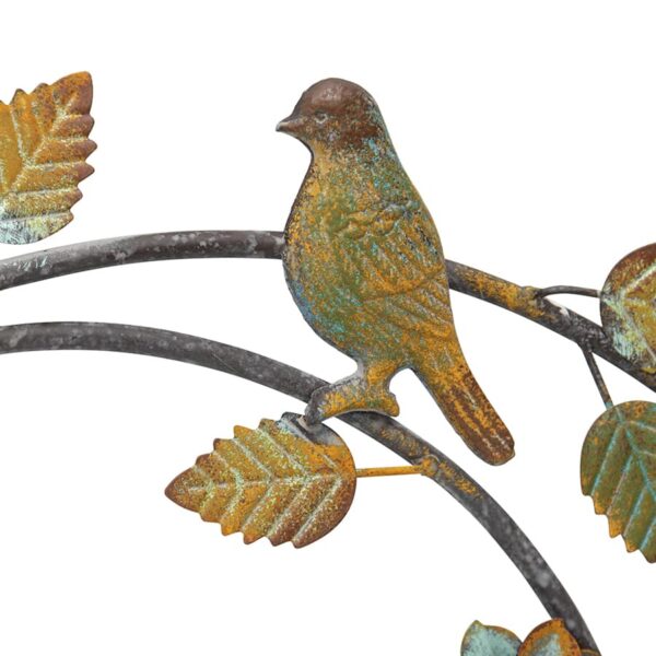 Colour-Rust Birds & Flowers Metal Wall Decor 70cms