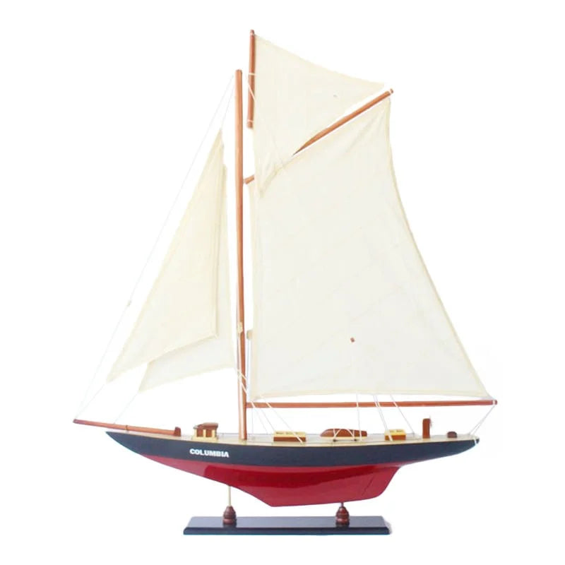 Columbia Yacht 67cms Tall Handmade Model - Red & Black