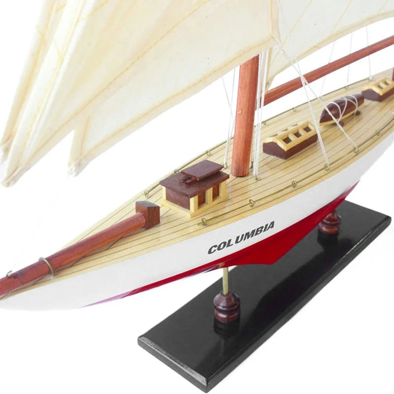 Columbia Yacht 67cms Tall Handmade Model - Red & White