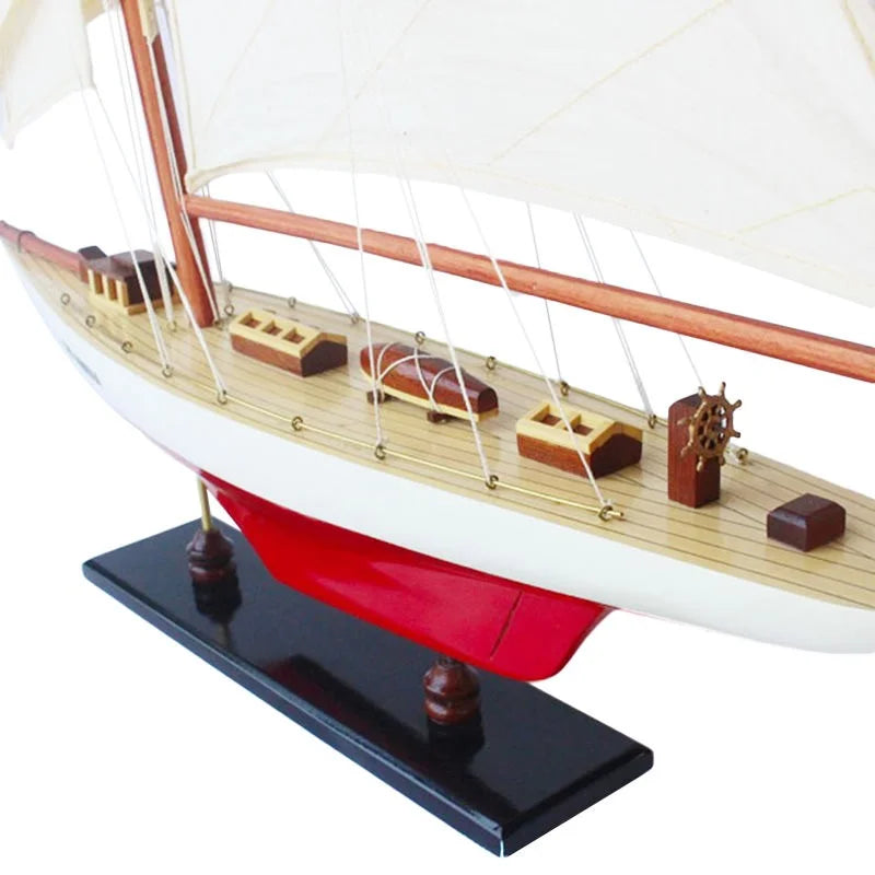 Columbia Yacht 67cms Tall Handmade Model - Red & White