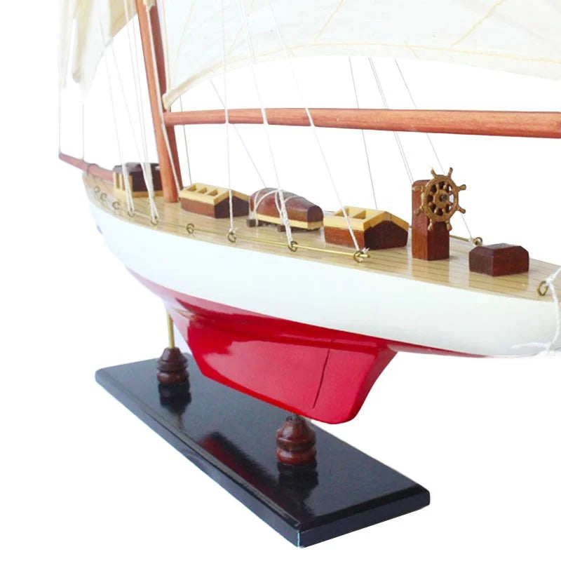 Columbia Yacht 67cms Tall Handmade Model - Red & White