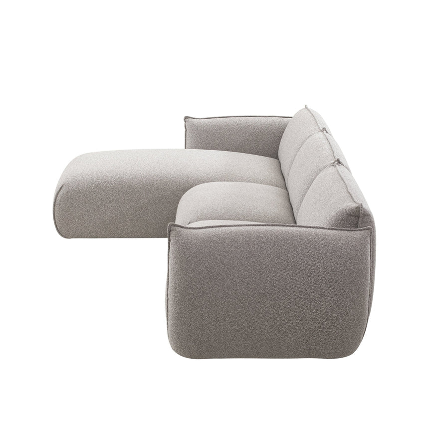 Comfort 3-Seater Left Chaise Sofa - Clay Grey