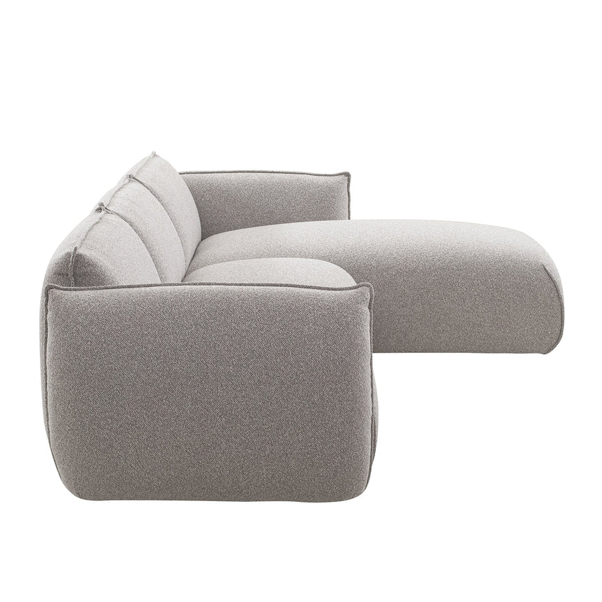 Comfort 3-Seater Right Chaise Sofa - Clay Grey