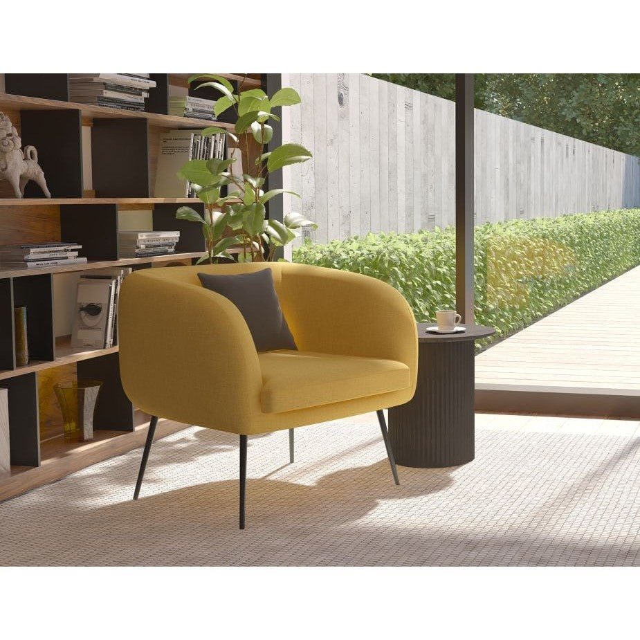 Comfort Bliss Yellow Single Seater Sofa (Available in 3 Frame Colors)