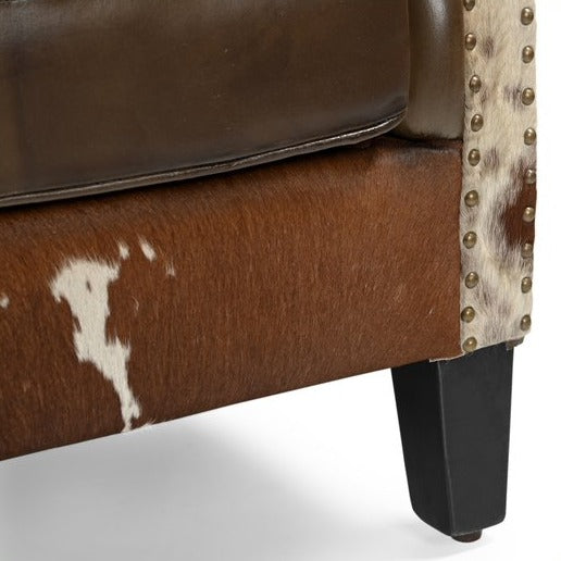 Comfort Cowhide and Genuine Leather Armchair