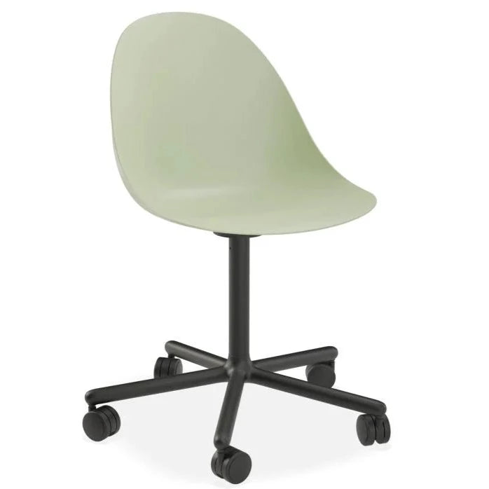 Comfort Dusty Green Seat Swivel Base with Castors Dining Chair