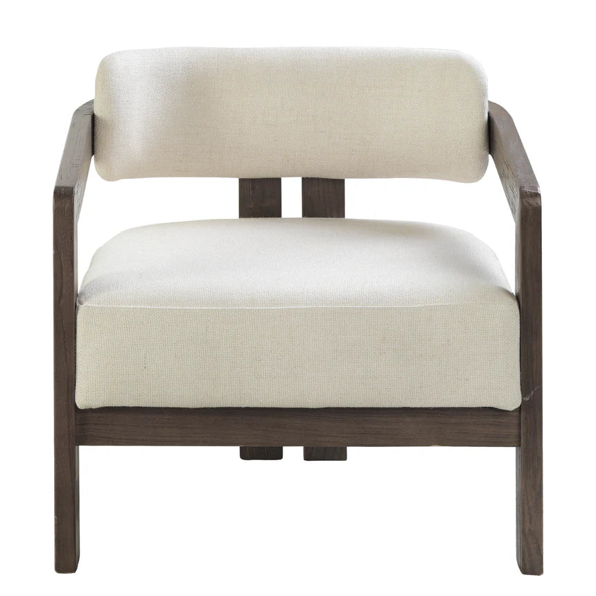 Comfort Stylish Walnut Armchair - Linen