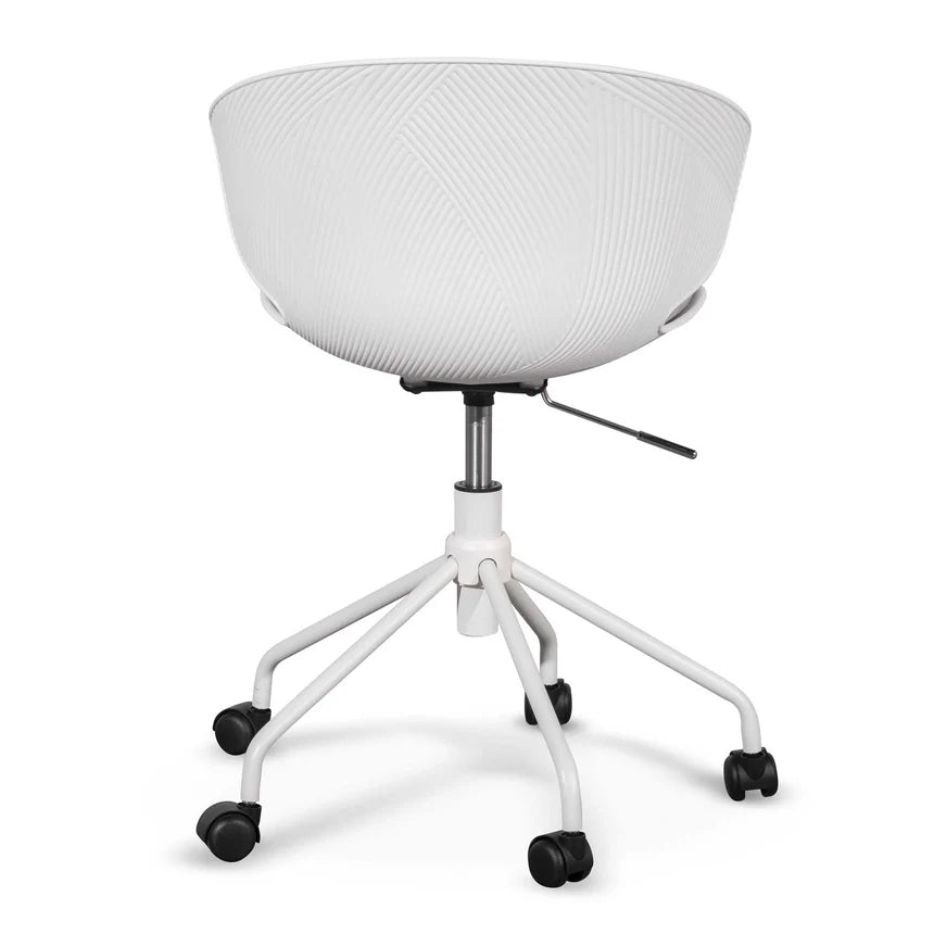 Comfort White Office Chair - Light Grey Seat