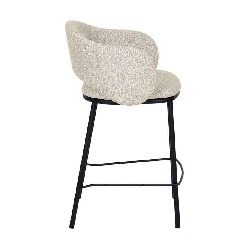 Comfortable Black Bar Stool Set of 2 - Clay Grey