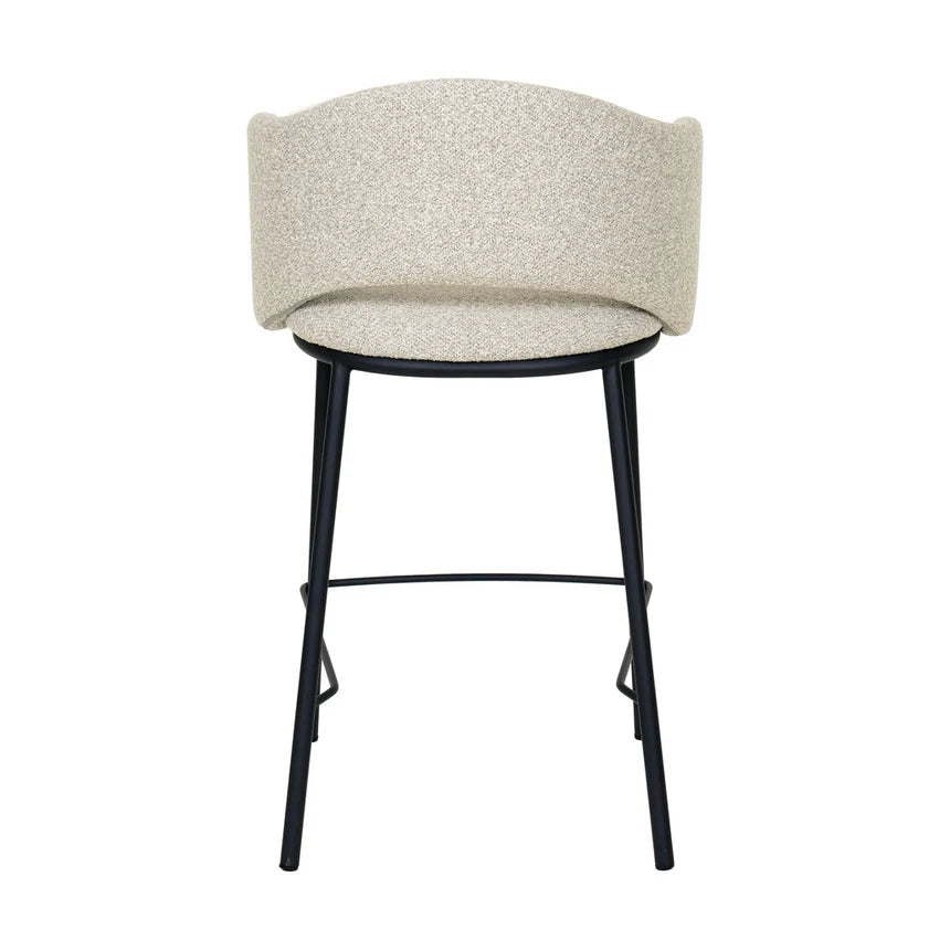 Comfortable Black Bar Stool Set of 2 - Clay Grey