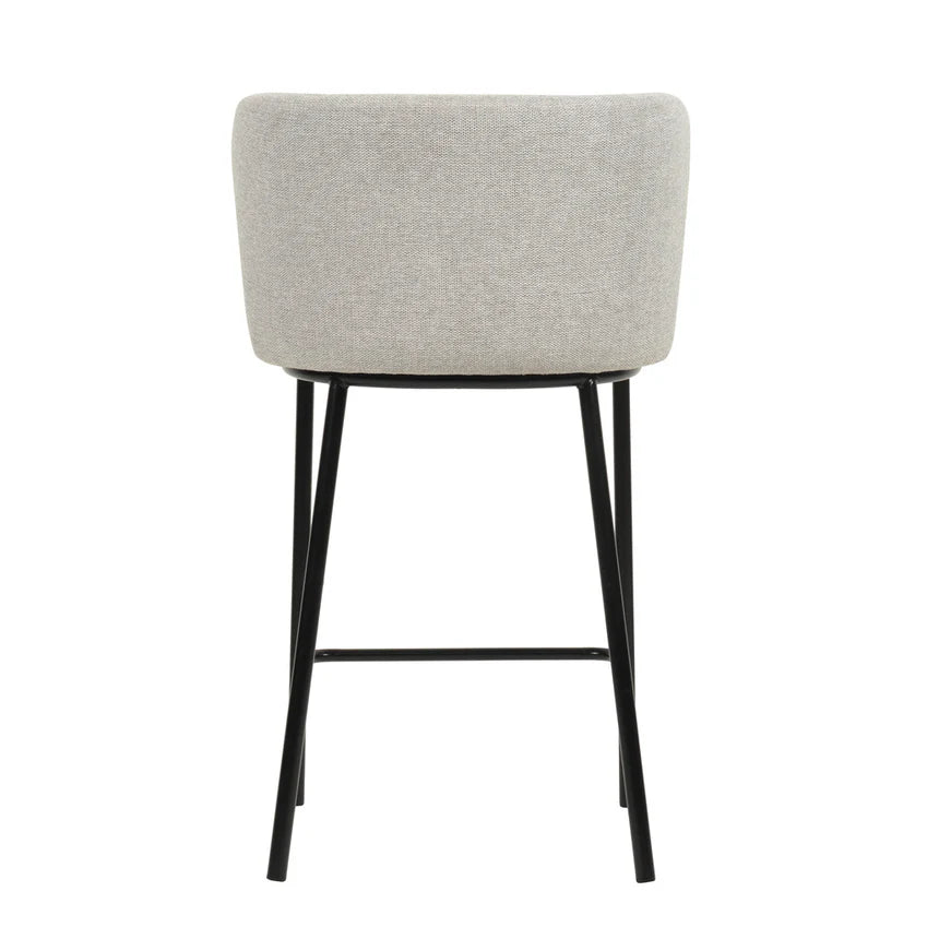 Comfortable Black Stand Bar Stool Set of 2 - Light Grey