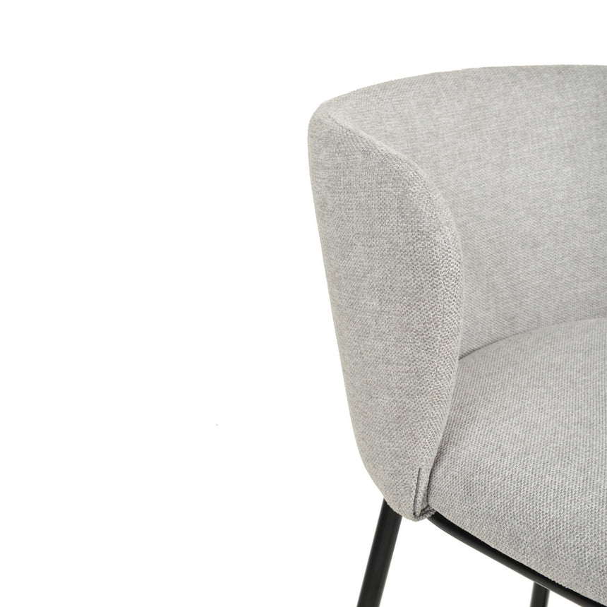 Comfortable Black Stand Bar Stool Set of 2 - Light Grey