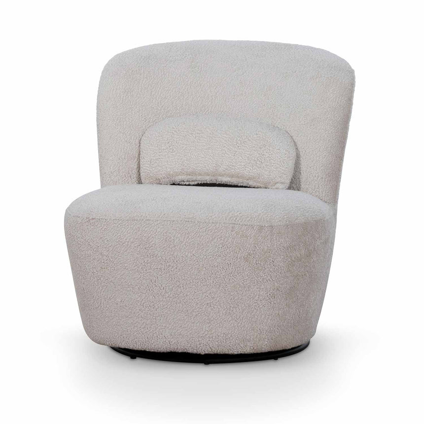 Comfortable Corner Swivel Lounge Chair - Ivory Teddy