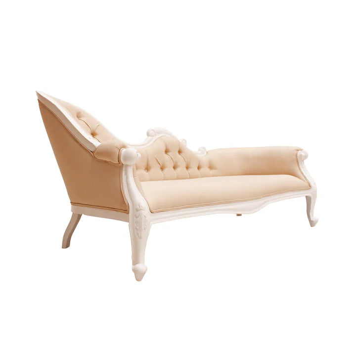 Comfortable Single End Chaise Sofa - Distressed White