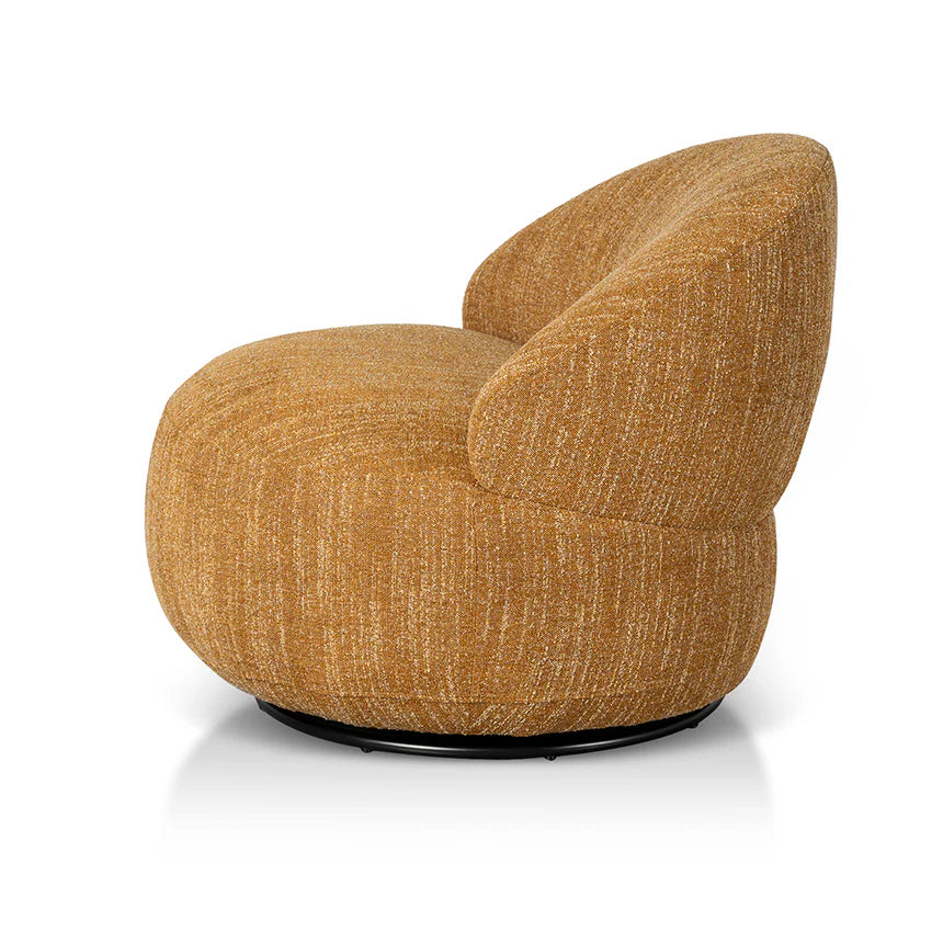 Comfort and Style Swivel Fabric Lounge Chair - Ginger Brown