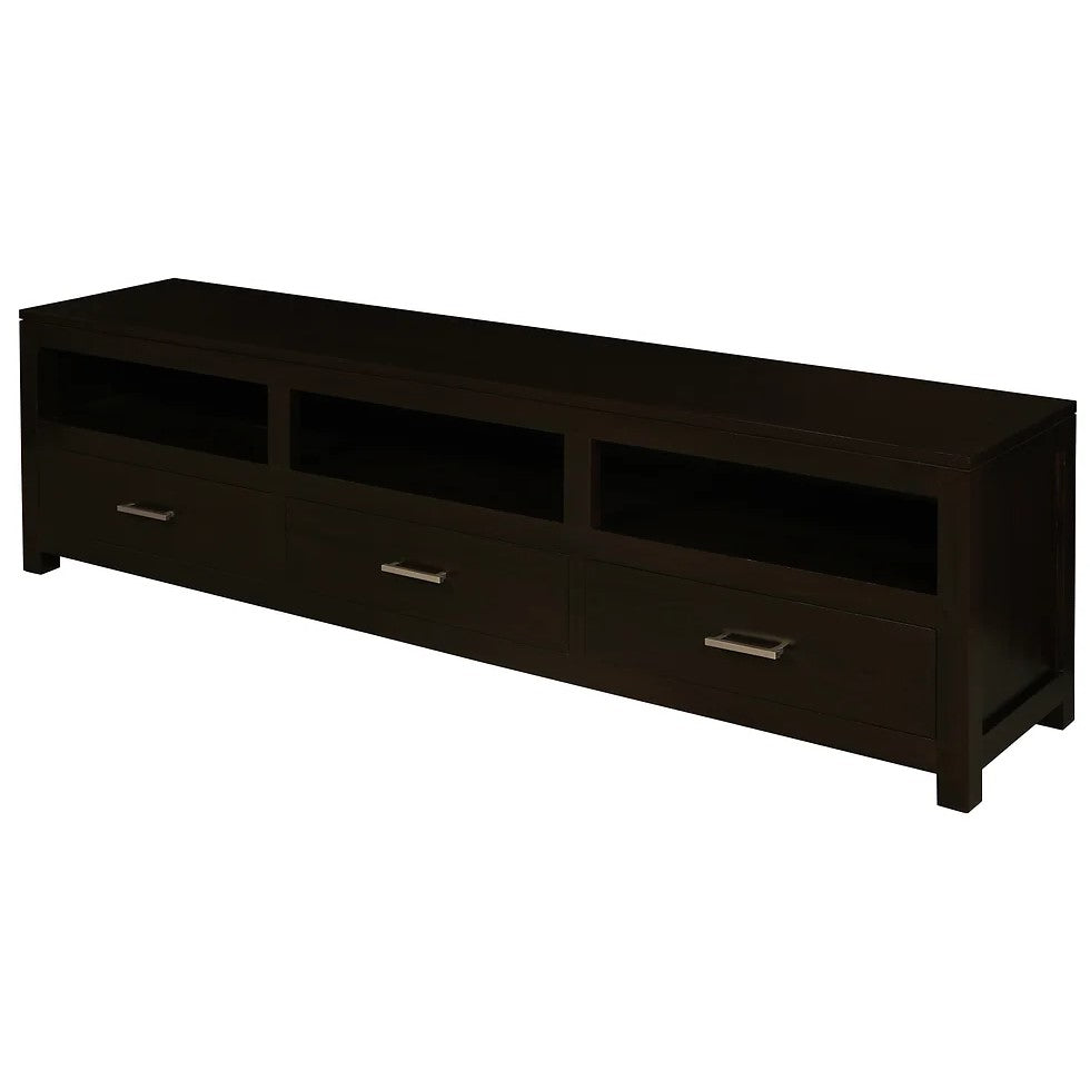 Compact Drawer Low Entertainment Unit - Dark Brown