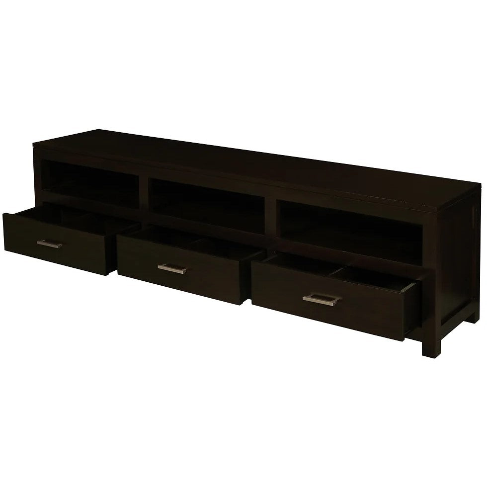 Compact Drawer Low Entertainment Unit - Dark Brown