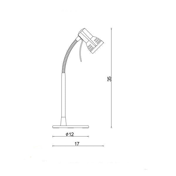 Compact LED Task Brushed Steel Lamp (Available in 3 Colors)