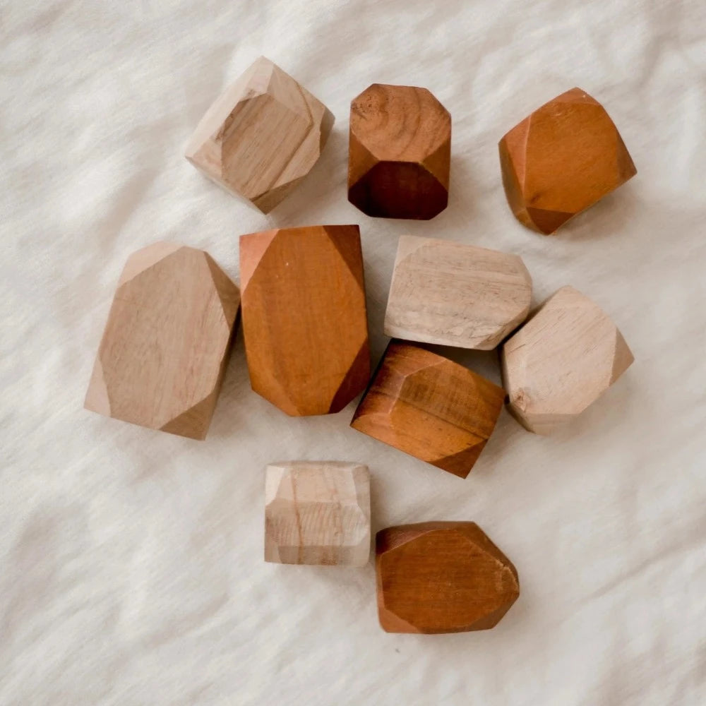 Construction Play Two Tone Wooden Gems