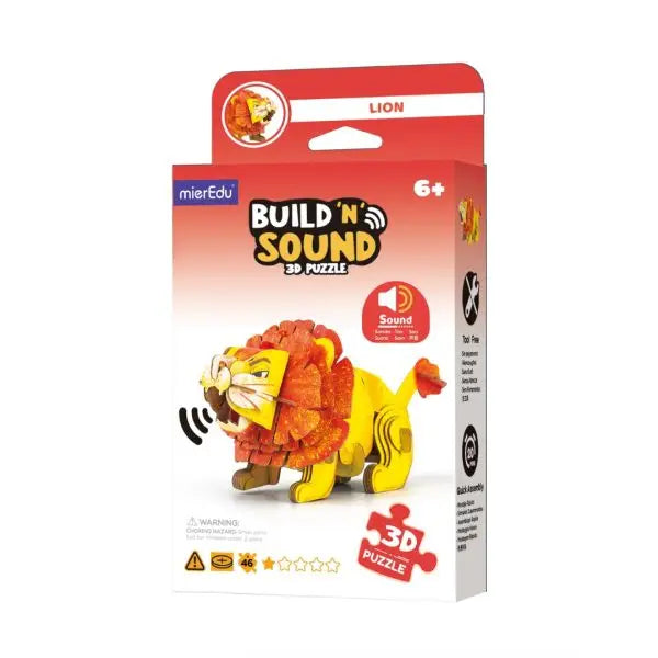 Construction and Play Build 'n' Sound 3D Puzzle - Lion