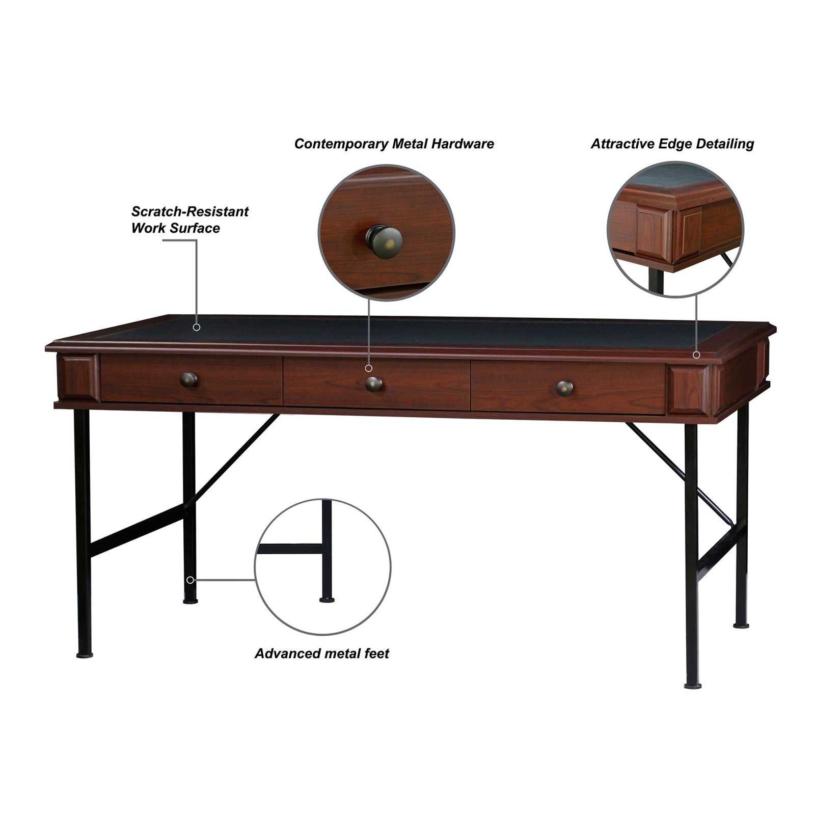 Contemporary 1.6m Writing Desk for Modern Living