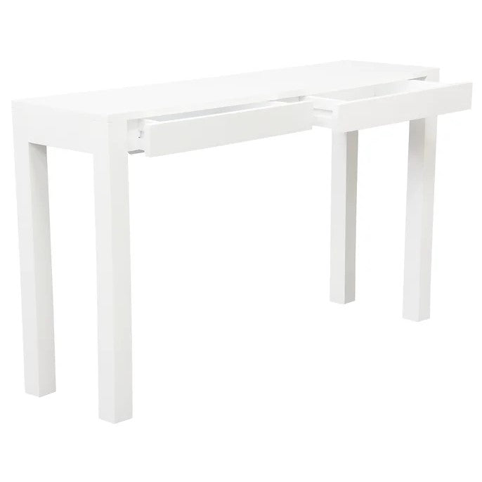 Contemporary 2-Drawer Sofa Table - White