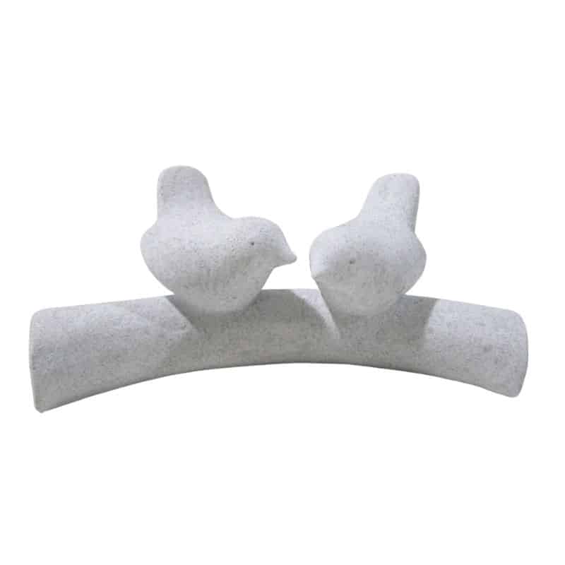 Contemporary 2 Birds on Branch Ornament - 20cms