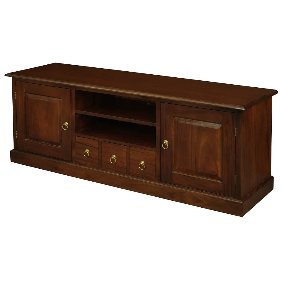 Contemporary 2 Door 3 Drawer Entertainment Unit - Brown