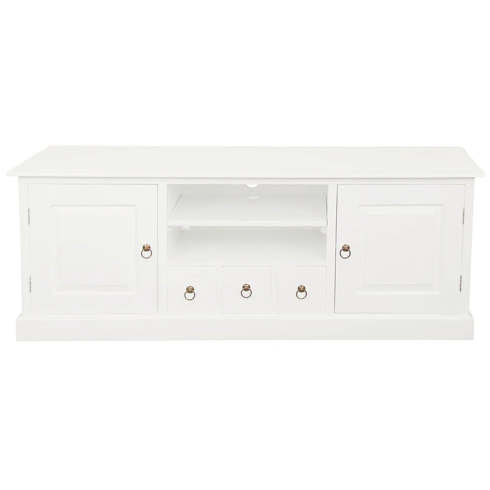 Contemporary 2 Door 3 Drawer Entertainment Unit - White