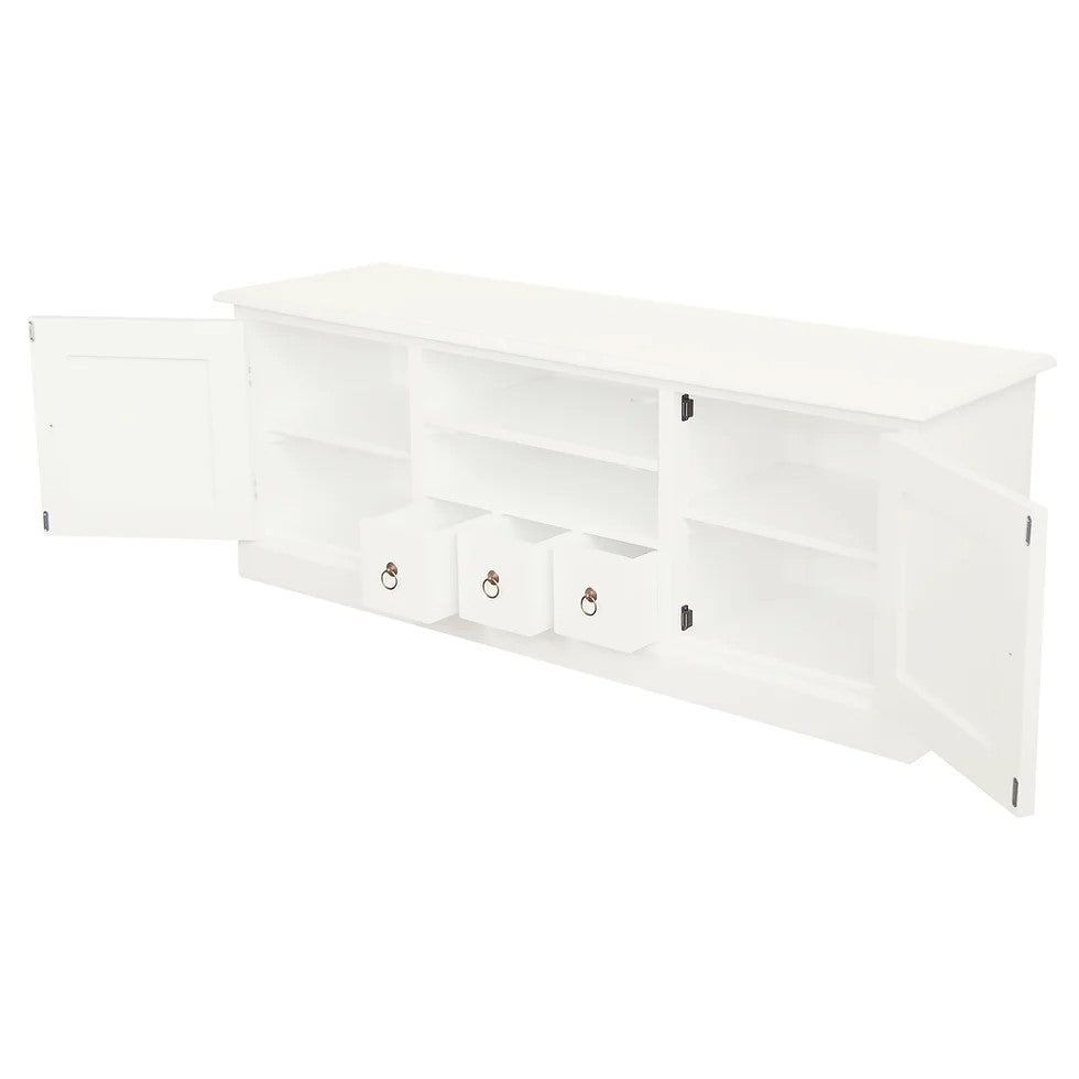 Contemporary 2 Door 3 Drawer Entertainment Unit - White