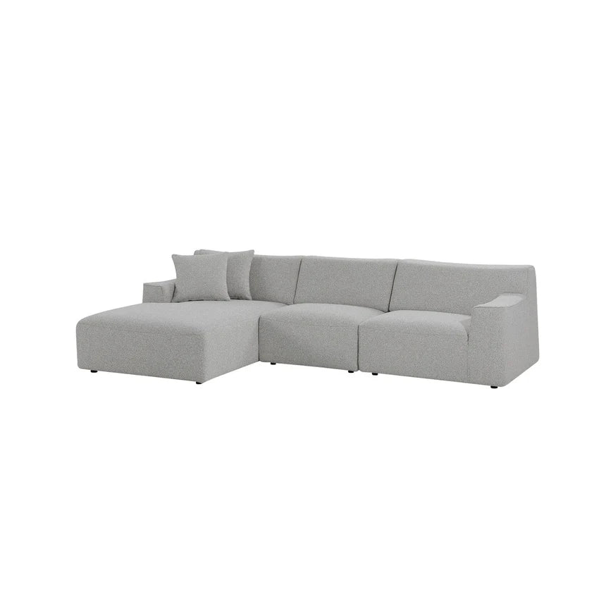 Contemporary 3-Seater Left Chaise Sofa - Grey