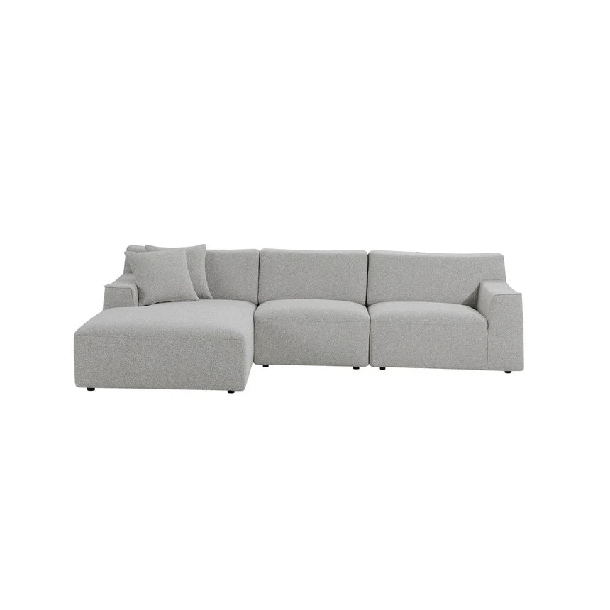 Contemporary 3-Seater Left Chaise Sofa - Grey