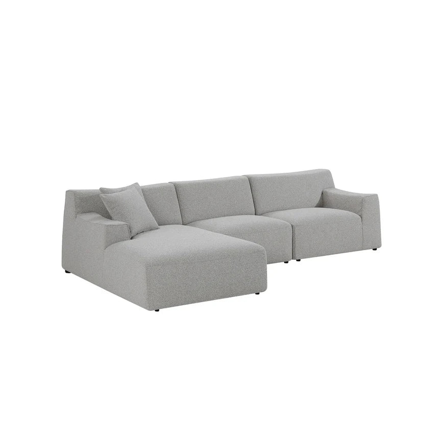 Contemporary 3-Seater Left Chaise Sofa - Grey