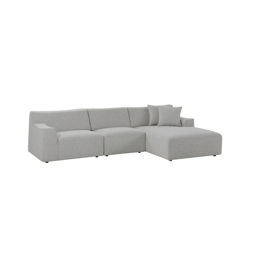 Contemporary 3-Seater Right Chaise Sofa - Grey