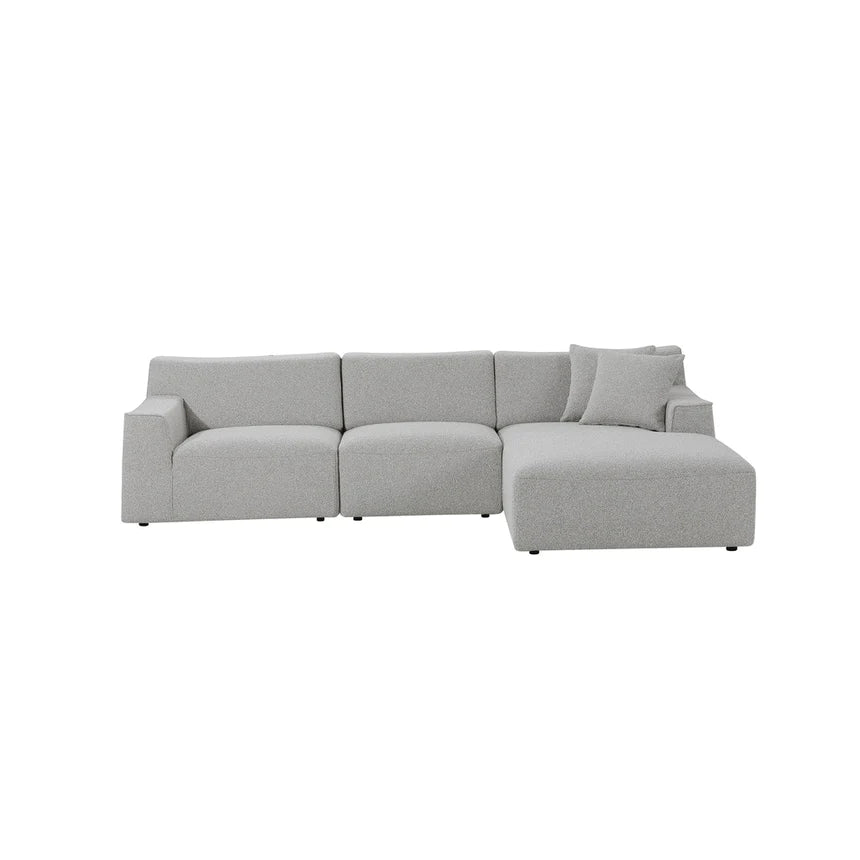 Contemporary 3-Seater Right Chaise Sofa - Grey