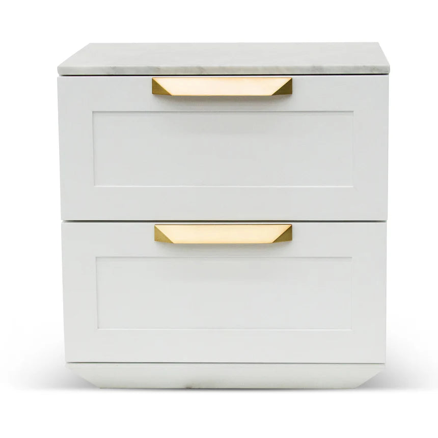Contemporary Bedside Table - White Marble Top