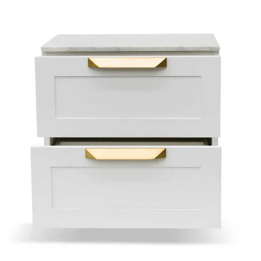 Contemporary Bedside Table - White Marble Top
