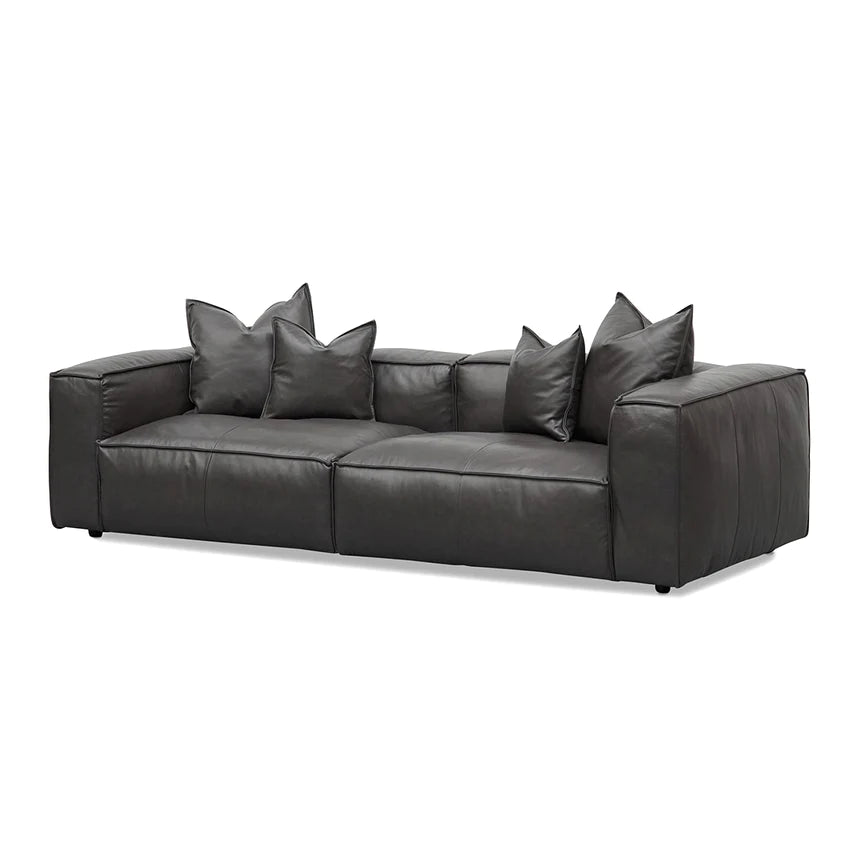 Contemporary Chic 4-Seater Sofa with Cushion-Black