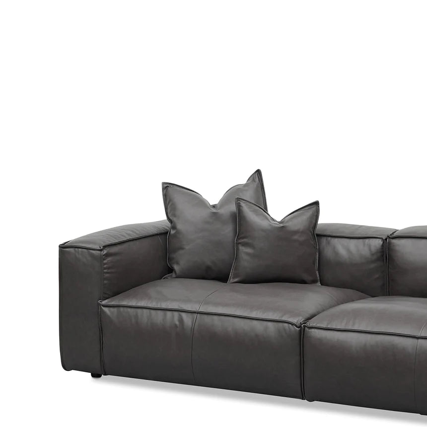 Contemporary Chic 4-Seater Sofa with Cushion-Black