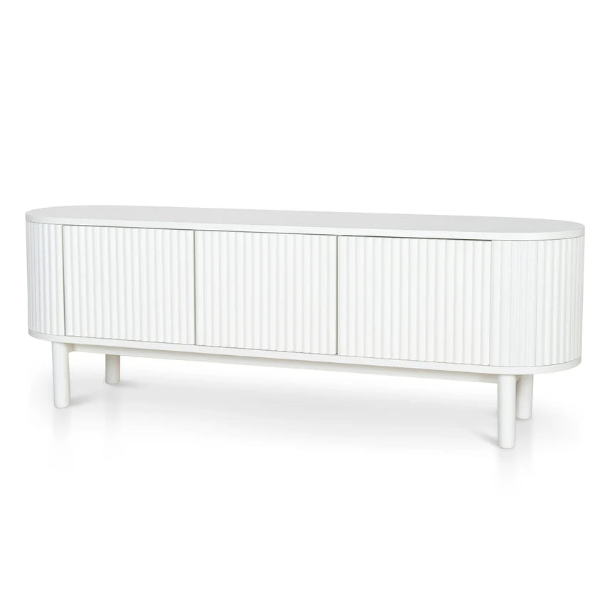 Contemporary Chic Full White TV Unit - 160cms